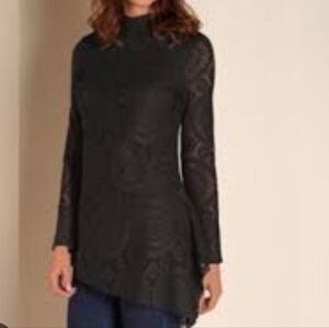 Soft Surroundings Lace Top Black S